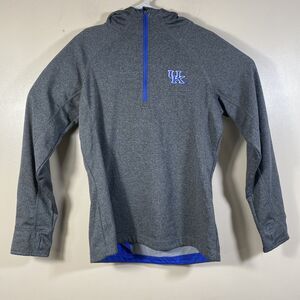 University Kentucky Wildcats Hoodie Womens Large Gray Colosseum Brand 1/4 Zip